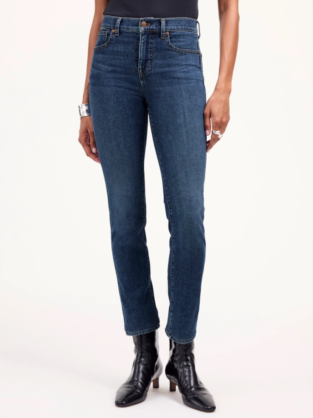 NWT Madewell Mid-Rise Stovepipe Jeans in Deming Wash Size 25